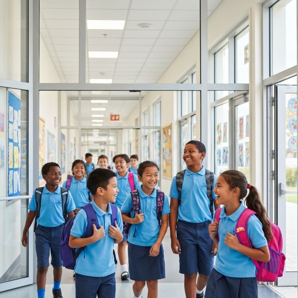 Estudiantes con uniformes